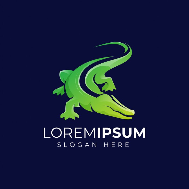 Vector crocodile logo premium