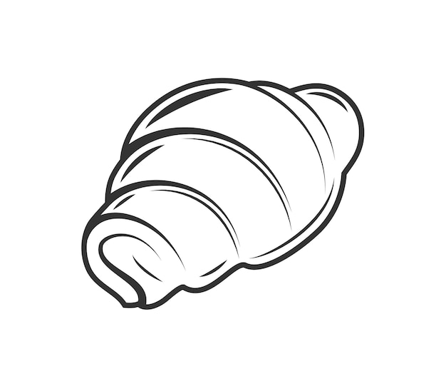 Croissant aislado sobre fondo blanco Elementos de diseño de panadería Ilustración vectorial