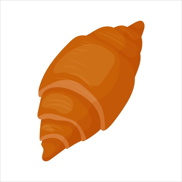 Croissant Bollo dulce Pasteles de mantequilla Pastelería Bollo para el desayuno Panadería Ilustración vectorial sobre un fondo blanco