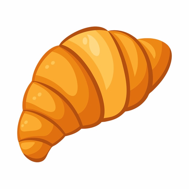 Croissant horneado clipart de estilo de dibujos animados e ilustración vectorial de diseño digital