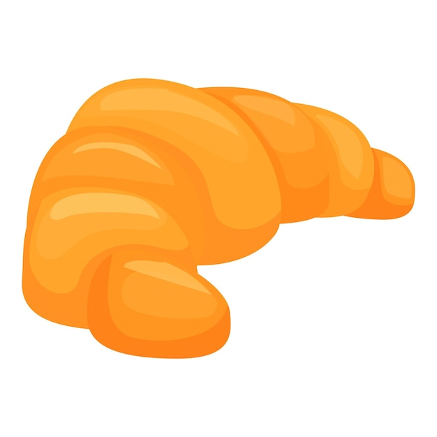 El croissant marrón dorado está tendido de costado.