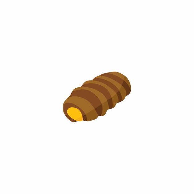 Un croissant marrón con un relleno amarillo.