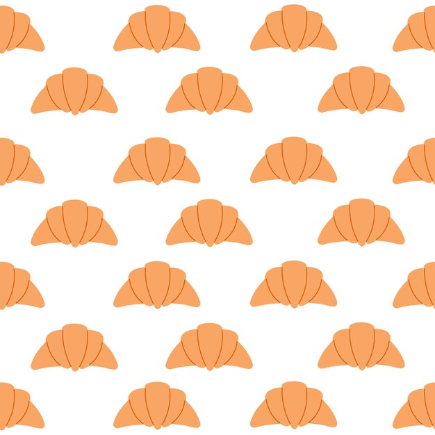 Croissant con patrón sin costuras dibujado a mano