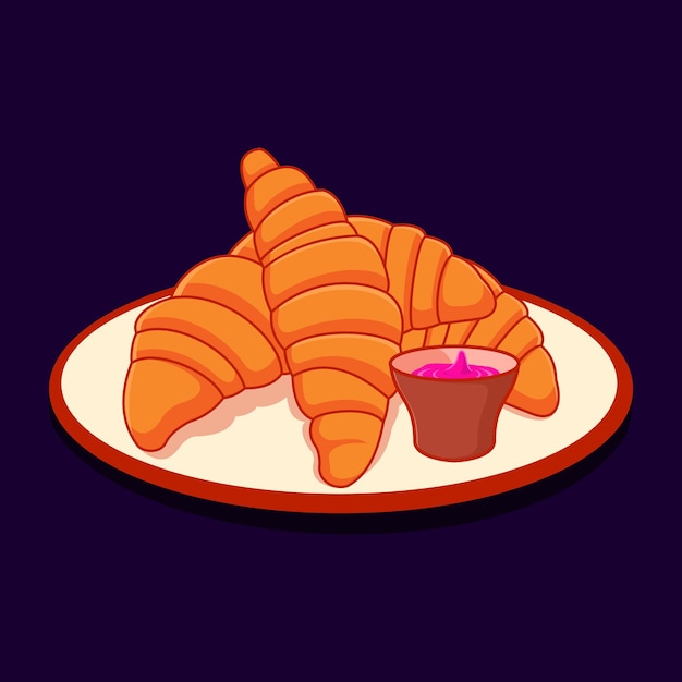 Vector croissants, menú de comida francesa, adecuado para elementos de redes sociales