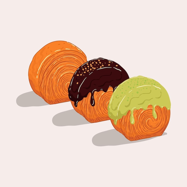 Cromboloni vector y ilustración arte del croissant