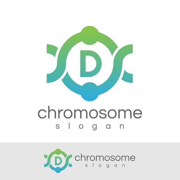 cromosoma inicial Letra D diseño de logotipos