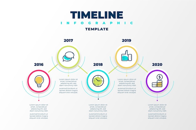 Vector cronología infográfica con años