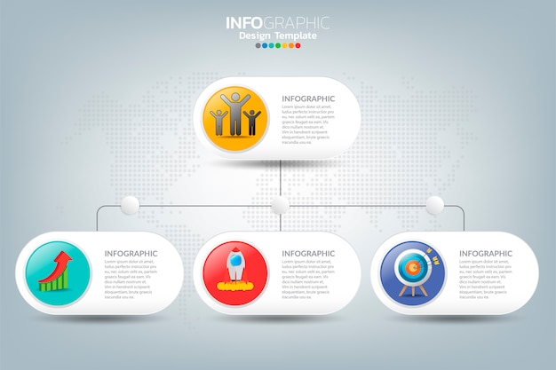 Cronología de negocios infografía cómo al éxito con opciones e iconos.