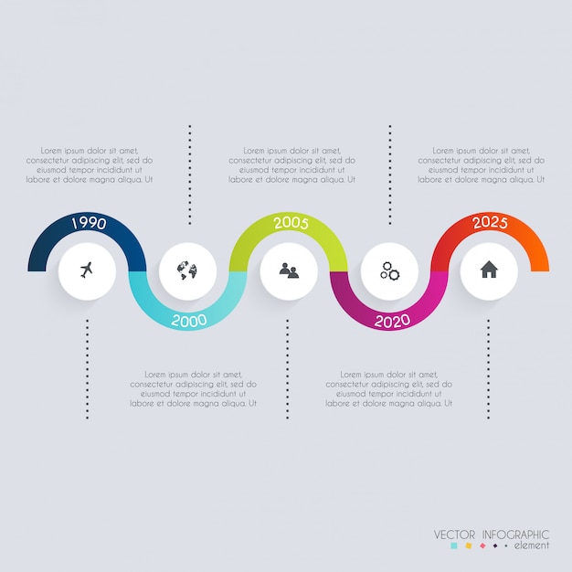 Cronología plantillas de diseño infográfico. diagramas y estadísticas para sus presentaciones de negocios.