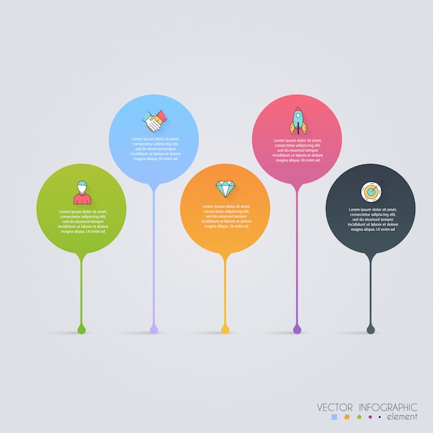 Cronología Plantillas de diseño infográfico. Gráficos, diagramas y otros elementos vectoriales para la presentación de datos y estadísticas