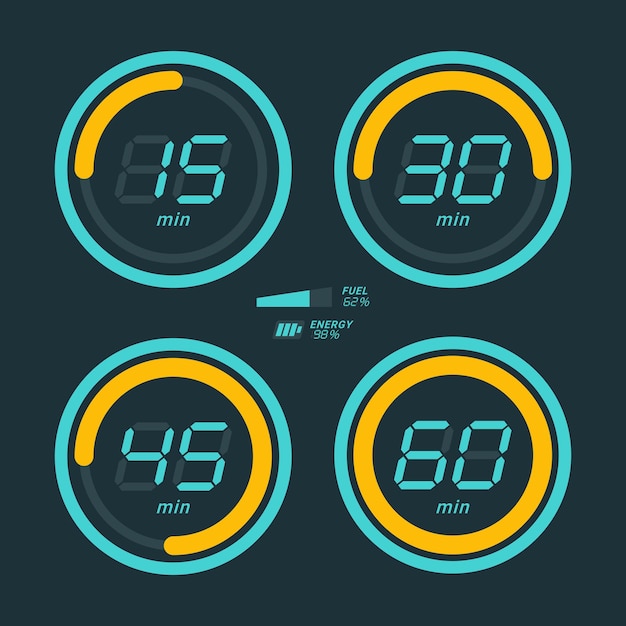 Cronómetro digital de una hora