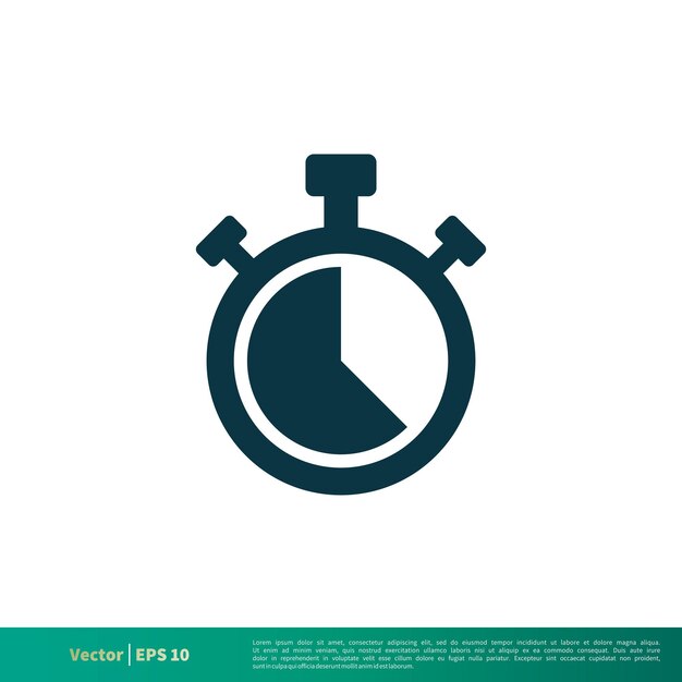 Cronómetro Icono Vector Logo Plantilla Ilustración Diseño Vector EPS 10