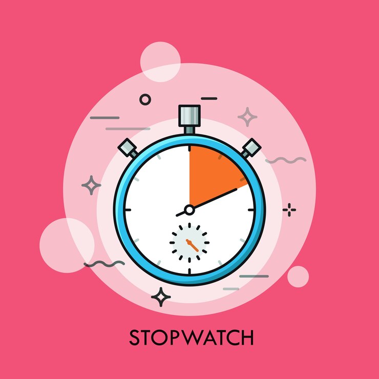 Vector cronómetro o temporizador manual analógico mecánico concepto de seguimiento del tiempo y medición de cuenta regresiva sincronización precisa o precisa
