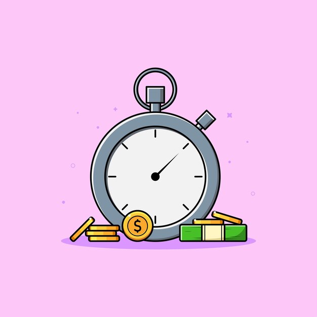 Cronómetro El tiempo es dinero ilustración