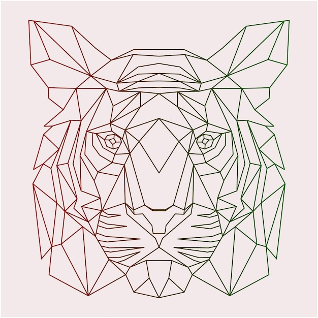 croquis de la cabeza de un tigre