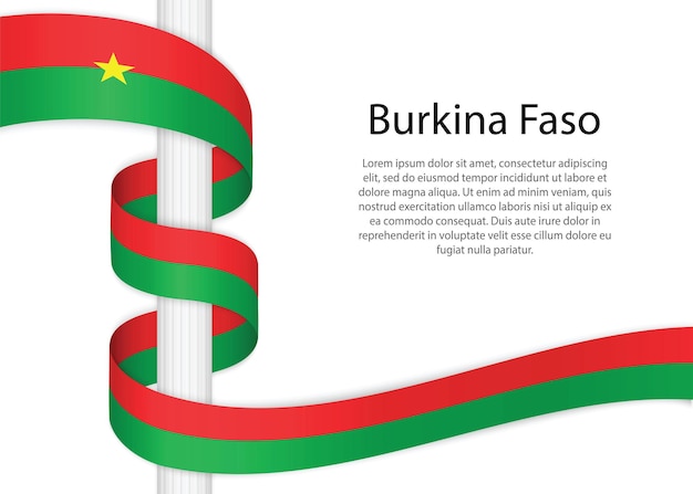 Croquis dibujados a mano bandera de burkina faso. icono de vector de estilo de dibujo