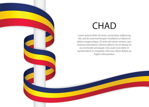 Croquis dibujados a mano bandera de chad. icono de vector de estilo de dibujo