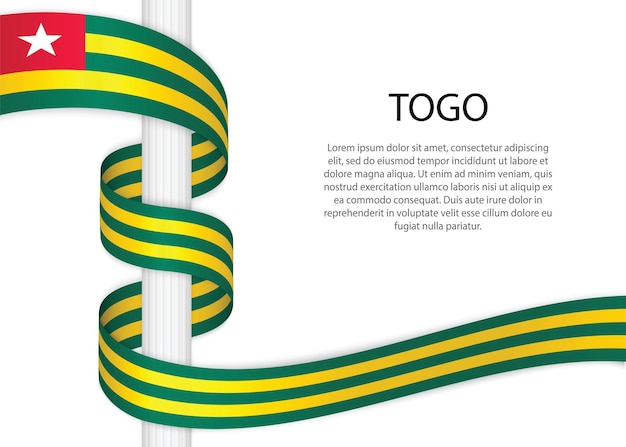 Croquis dibujados a mano bandera de Togo. icono de vector de estilo de dibujo