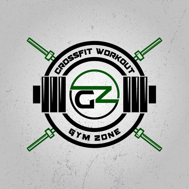 Vector crossfit workout gym zone diseño de logotipo elegante vintage