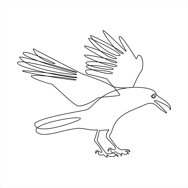 Vector crowd pájaro continuo de una sola línea de arte contorno dibujo de minimalismo ilustración vectorial y minimalista