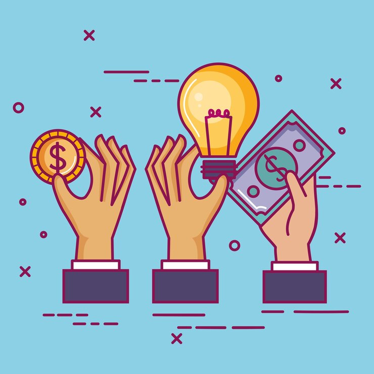 Vector crowdfunding patrocinador colaboración donación colectiva