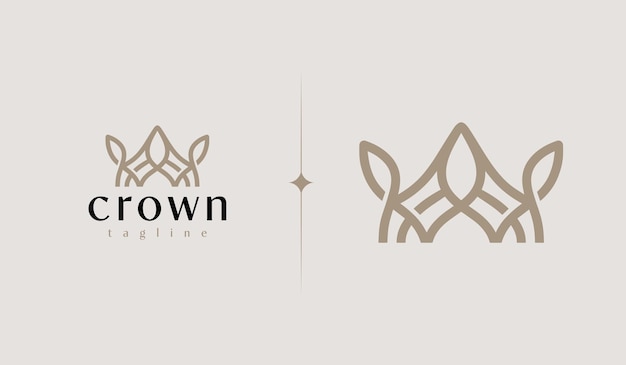 Crown Queen King Logo Símbolo premium creativo universal Plantilla de logotipo de icono de signo vectorial Ilustración vectorial