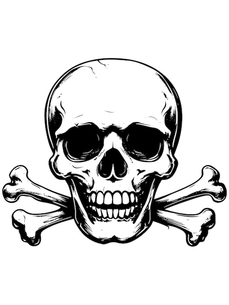 Cruce huesos cráneo vector logo