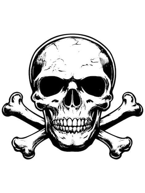 Cruce huesos cráneo vector logo