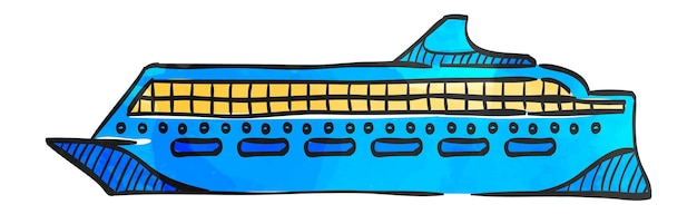 Vector crucero de icono de estilo acuarela