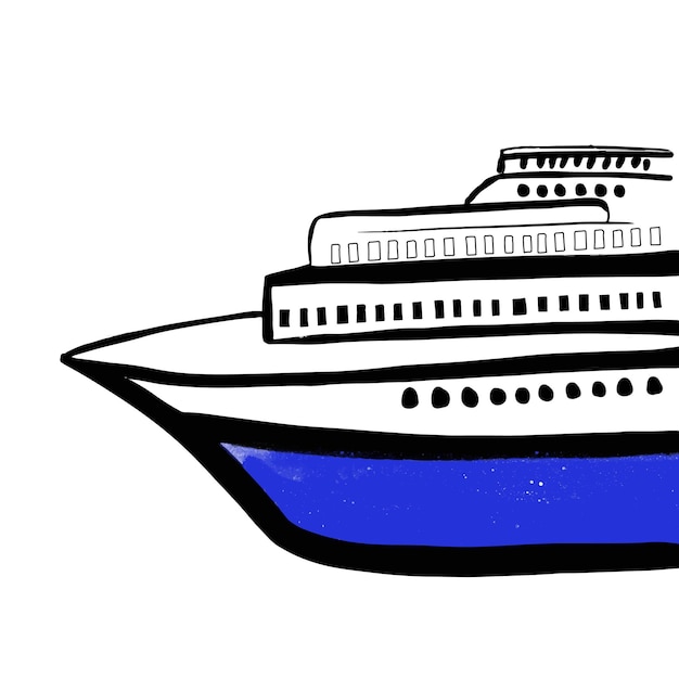 Crucero ilustración estilo dibujado a mano aislado sobre fondo blanco