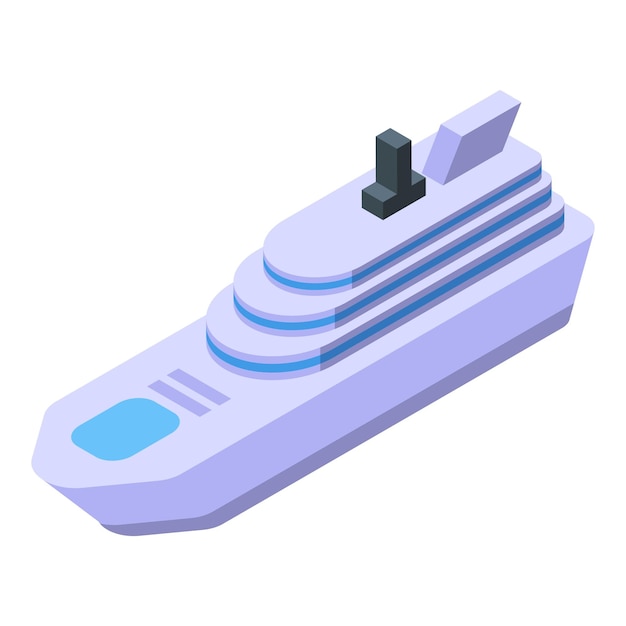 Un crucero de lujo navegando en el mar en vista isométrica