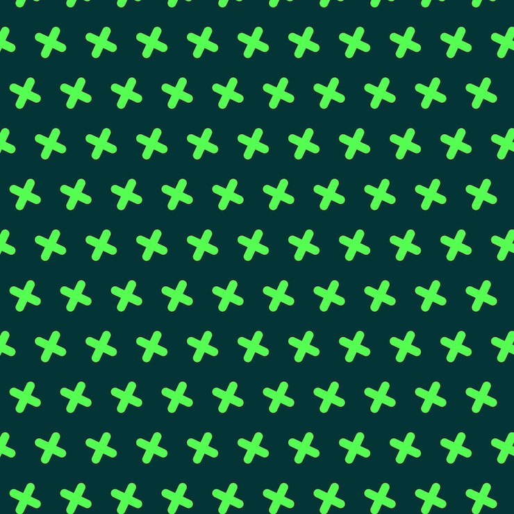 Vector cruces verdes sobre un fondo verde oscuro