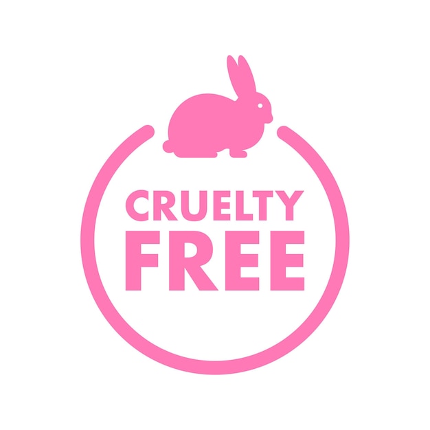 Cruelty free Cruelty free Bandera rosa Emblema vegano Diseño de empaque Producto natural