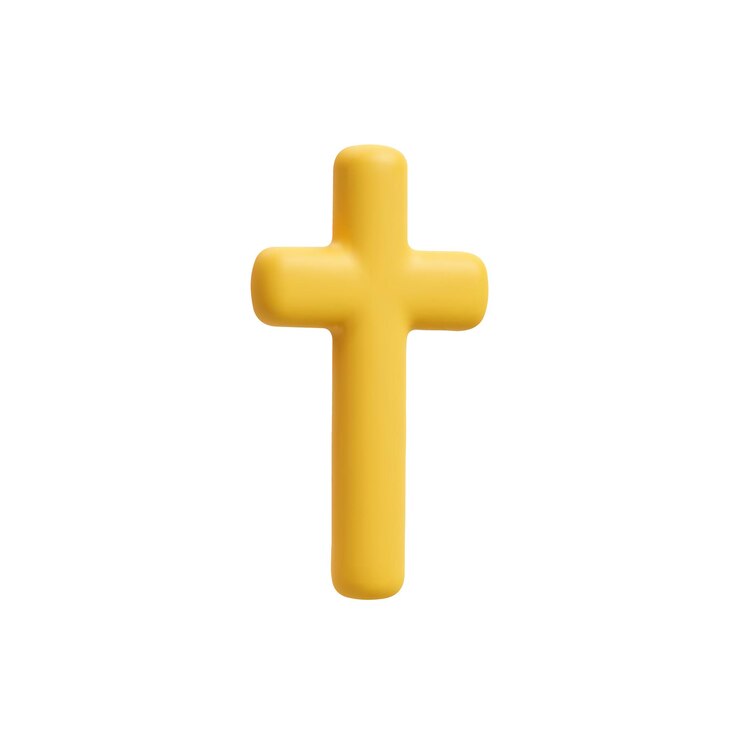 Vector cruz amarilla en 3d