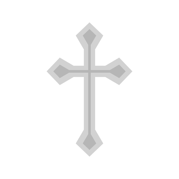 Cruz cristiana aislado sobre fondo blanco.