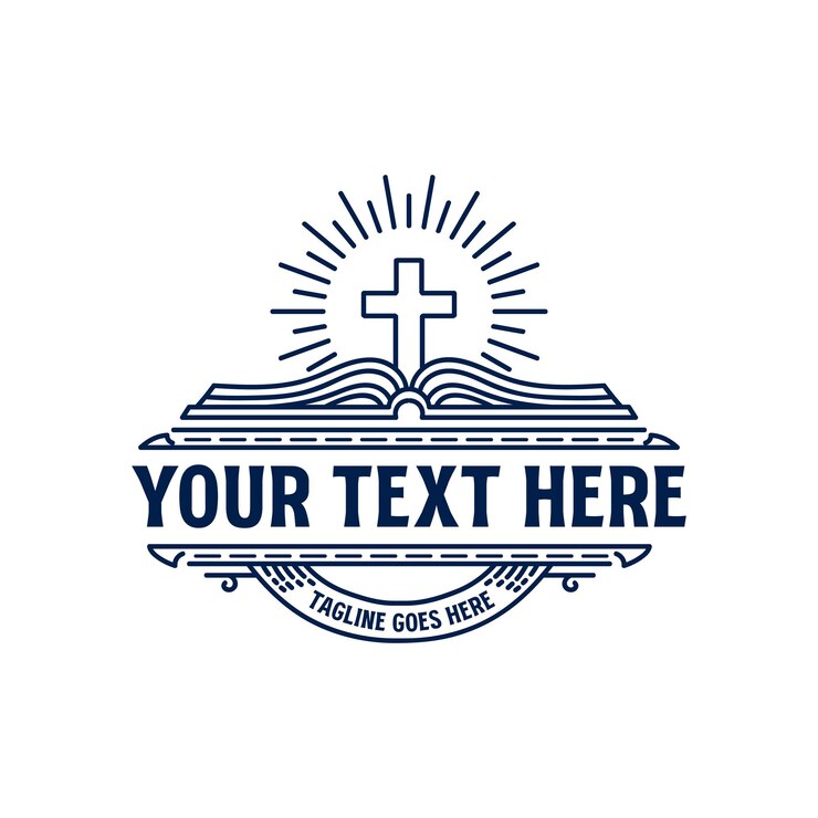 Vector cruz cristiana de jesús al amanecer con insignia de la biblia etiqueta de emblema para la religión diseño de ilustraciones