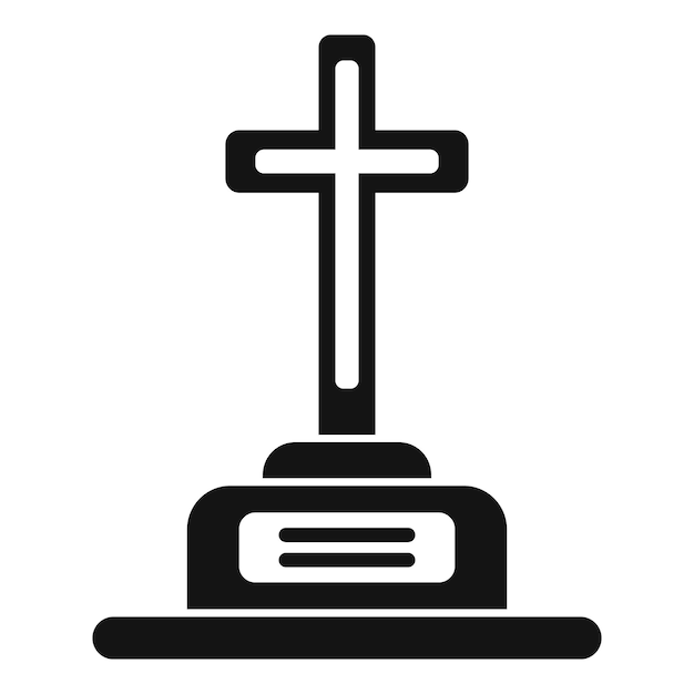 Cruz cristiana de pie en la lápida para la ceremonia funeraria religiosa
