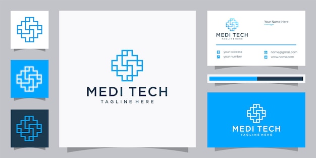 Cruz médica combinada con diseño de logotipo inicial letra t