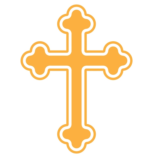 Vector cruz ortodoxa en el icono de color dorado.