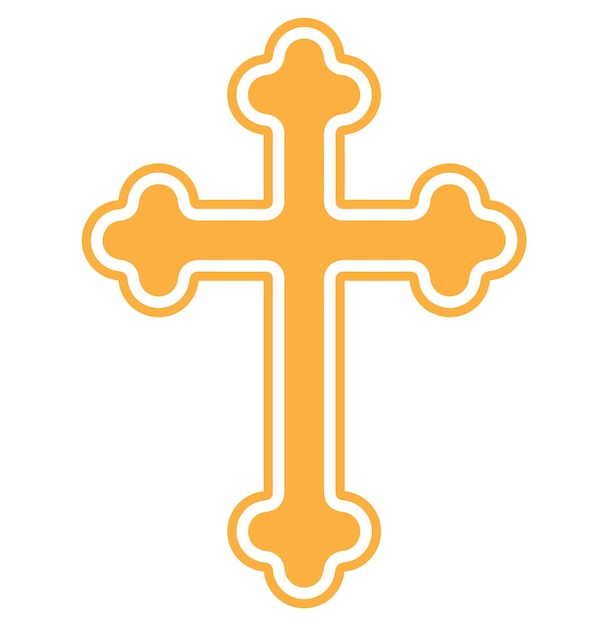 Cruz ortodoxa en el icono de color dorado.