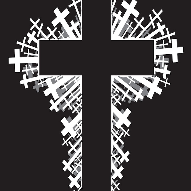 Vector cruz religiosa sobre fondo negro