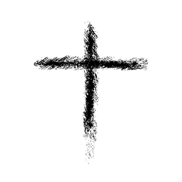 Vector cruz vectoria dibujada a mano cruz vectoria la cruz está hecha con un pincel