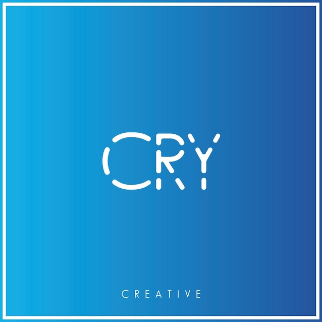 CRY Premium Vector último diseño de logotipo Diseño creativo de logotipo Ilustración vectorial Logotipo mínimo Monograma