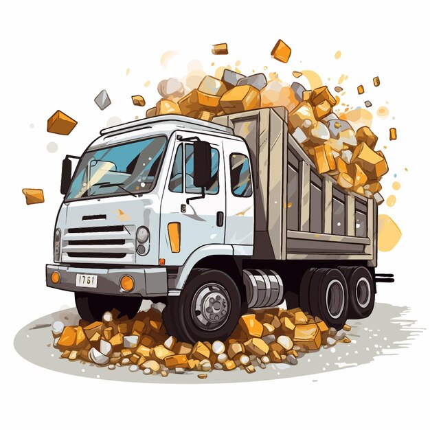 Vector crypto_coin_on_dumping_truck_vector