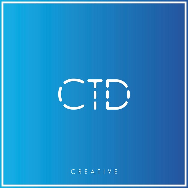 CTD Premium Vector último diseño de logotipo Diseño creativo de logotipo Ilustración vectorial Logotipo mínimo Monograma
