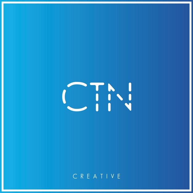 CTN Premium Vector último diseño de logotipo Diseño creativo de logotipo Ilustración vectorial Logotipo mínimo Monograma