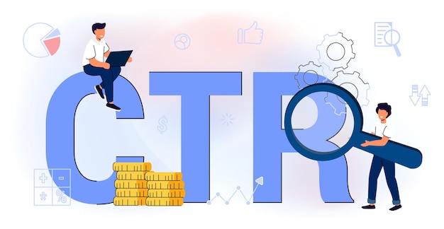 CTR Acrónimo de la tasa de clics Campaña de Internet Estrategia de marketing