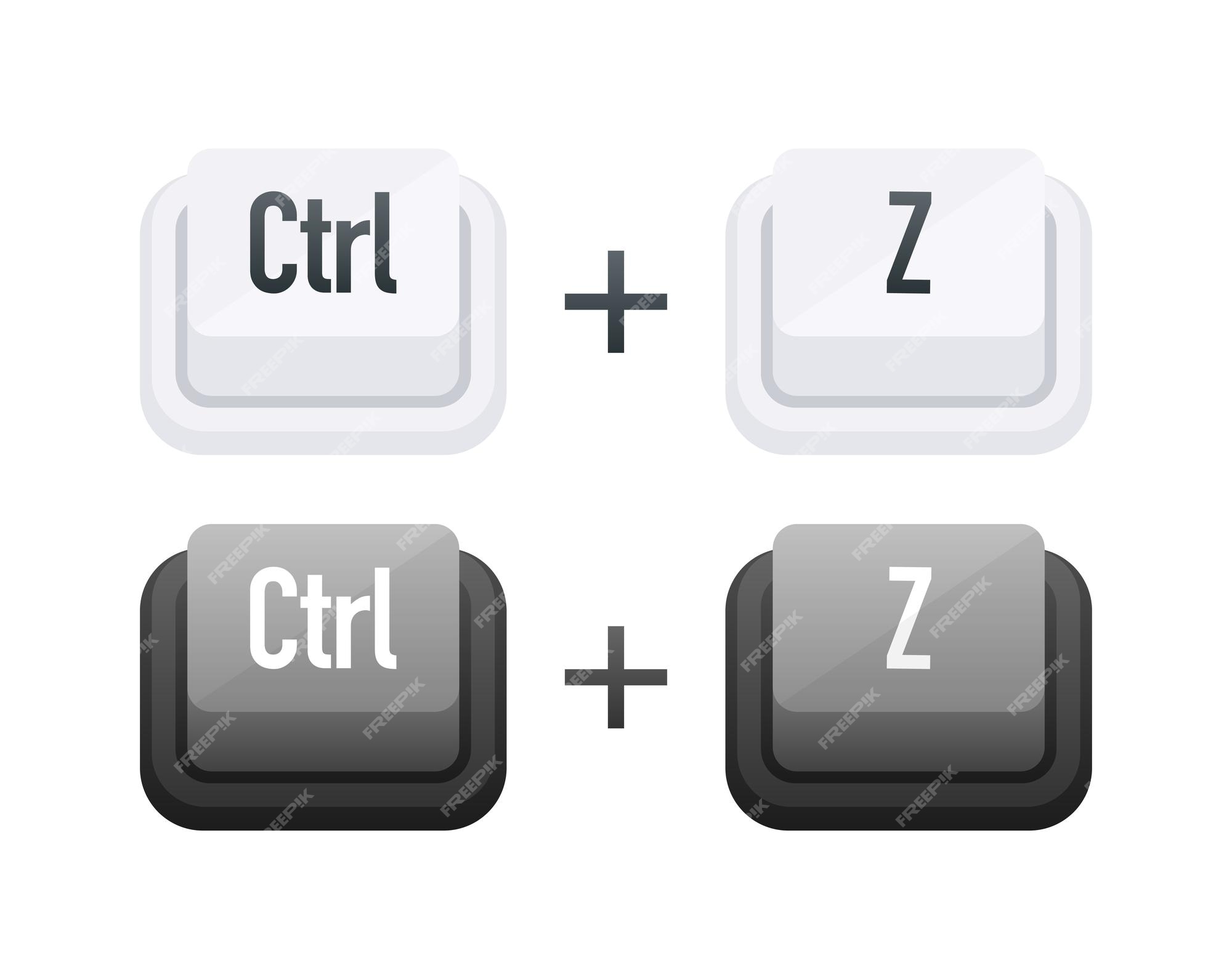 Paso Destilar Indica Ctrl z tecla del teclado teclas de acceso directo teclas de acceso rápido  para deshacer la última acción realizada | Vector Premium