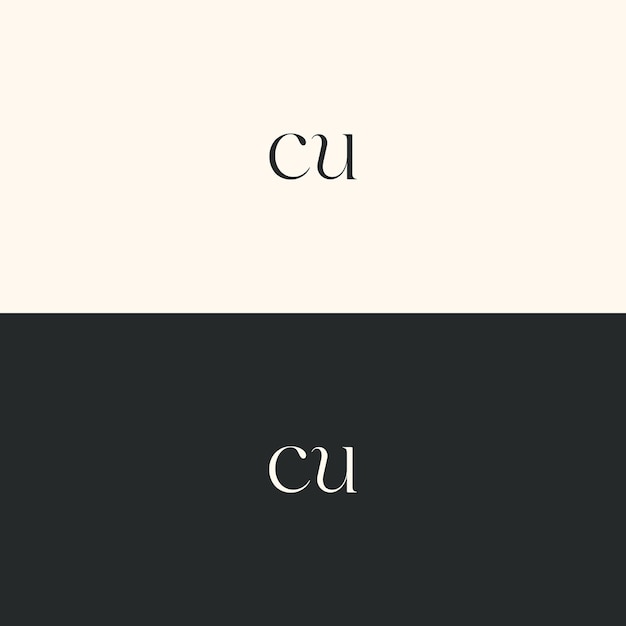 Cu imagen vectorial del diseño del logotipo