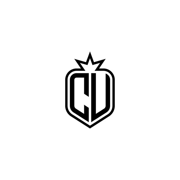 CU monograma logotipo diseño carta texto nombre símbolo monocromo logotipo alfabeto carácter simple logotipo